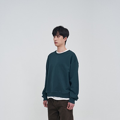 Wide fit Cutting Sweatshirts [Dark Green]
